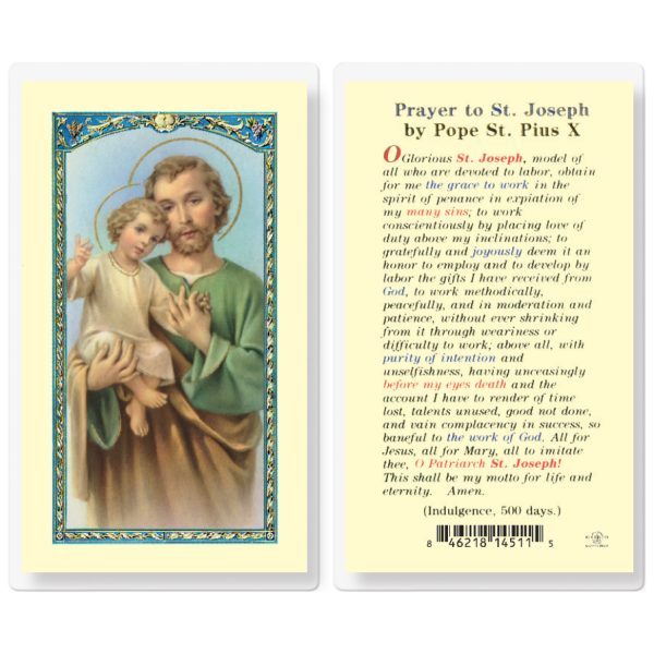 Saint Joseph Prayer of Pope Pius X Laminated Holy Card (pack of 25)