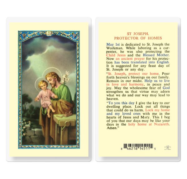 Saint Joseph Protection of Homes Laminated Prayer Card (pack of 25)