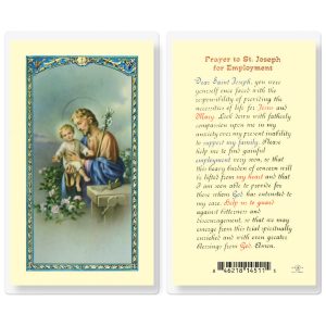 Saint Joseph Employment Prayer Laminated Prayer Card (pack of 25)
