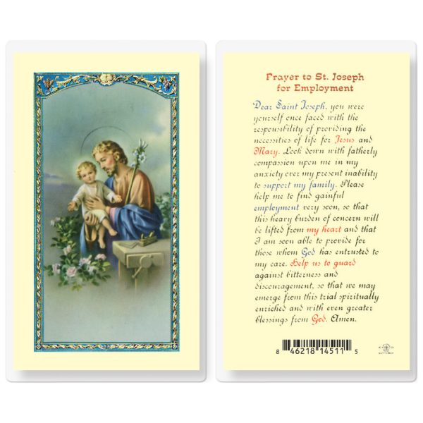 Saint Joseph Employment Prayer Laminated Holy Card (pack of 25)