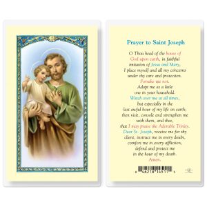 Saint Joseph Laminated Prayer Card (pack of 25)