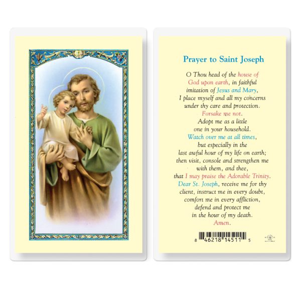 Saint Joseph Laminated Prayer Card (pack of 25)