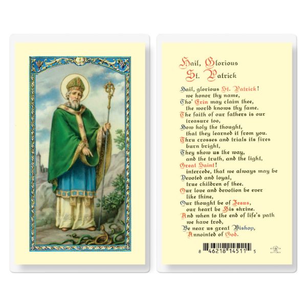 Saint Patrick Laminated Holy Card (pack of 25)