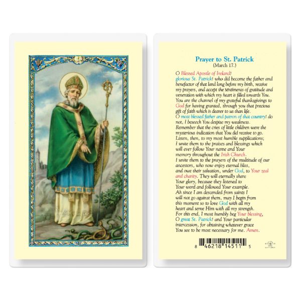 Saint Patrick Laminated Holy Card (pack of 25)