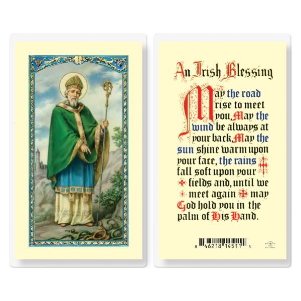Saint Patrick an Irish Blessing Laminated Holy Card (pack of 25)