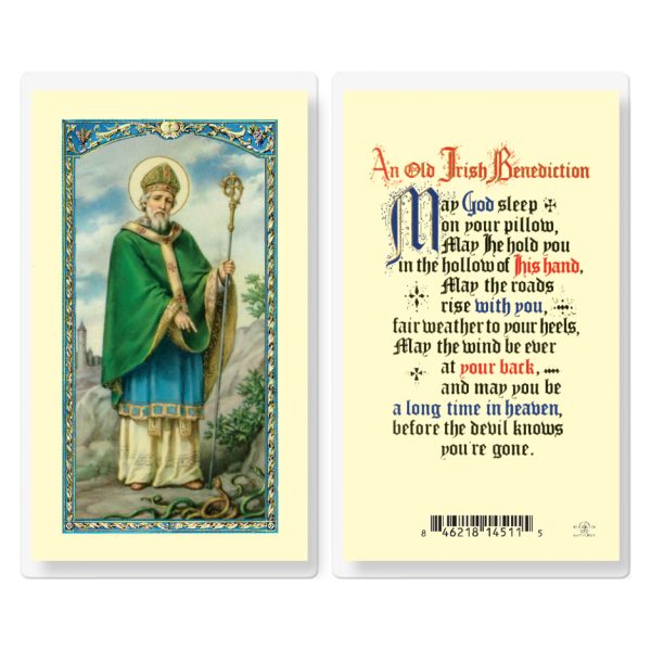 Saint Patrick an Irish Benediction Laminated Holy Card (pack of 25)