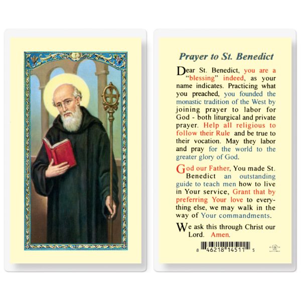 Saint Benedict Laminated Holy Card (pack of 25)