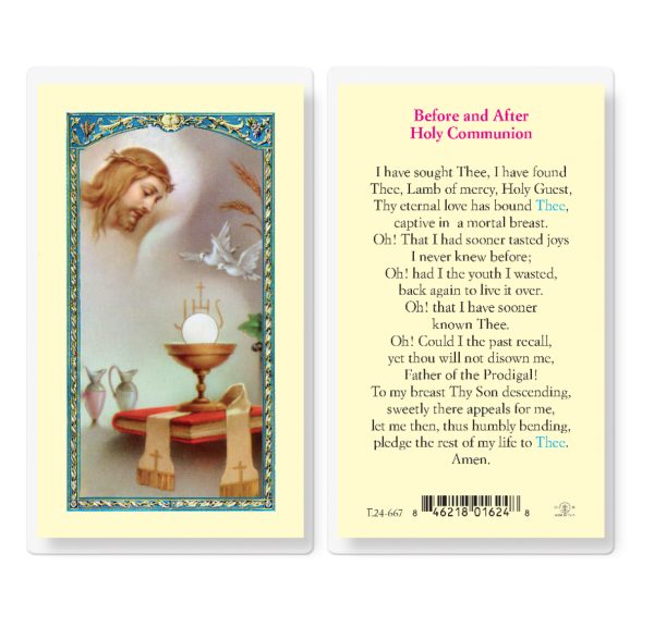 Holy Communion-Prayer After Laminated Prayer Card (pack of 25)