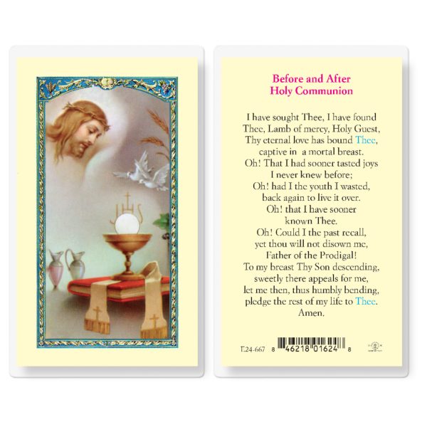 Holy Communion-Prayer After Laminated Holy Card (pack of 25)