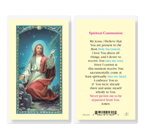 Spiritual Communion Laminated Prayer Card (pack of 25)