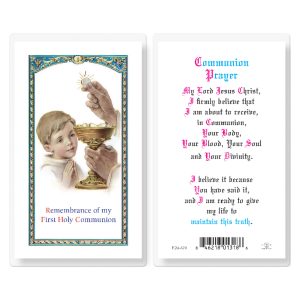 Communion Boy Laminated Prayer Card (pack of 25)