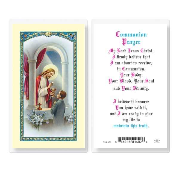 Communion Boy Laminated Prayer Card (pack of 25)