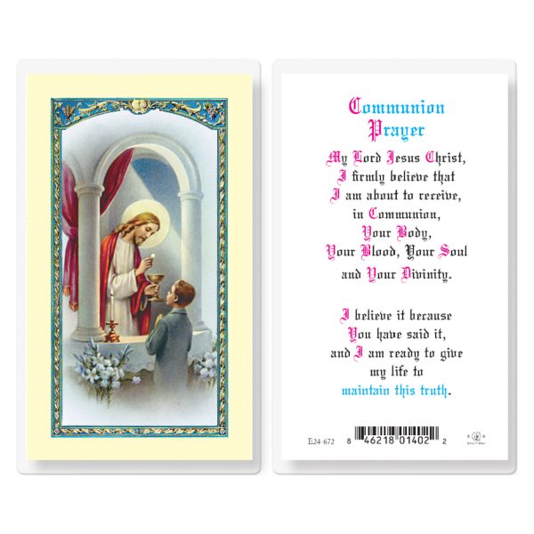 Communion Boy Laminated Holy Card (pack of 25)