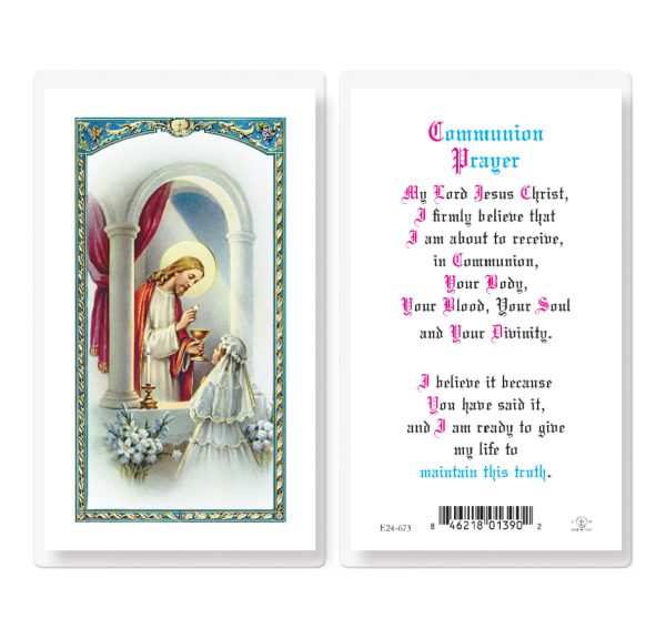 Communion Girl Laminated Prayer Card (pack of 25)