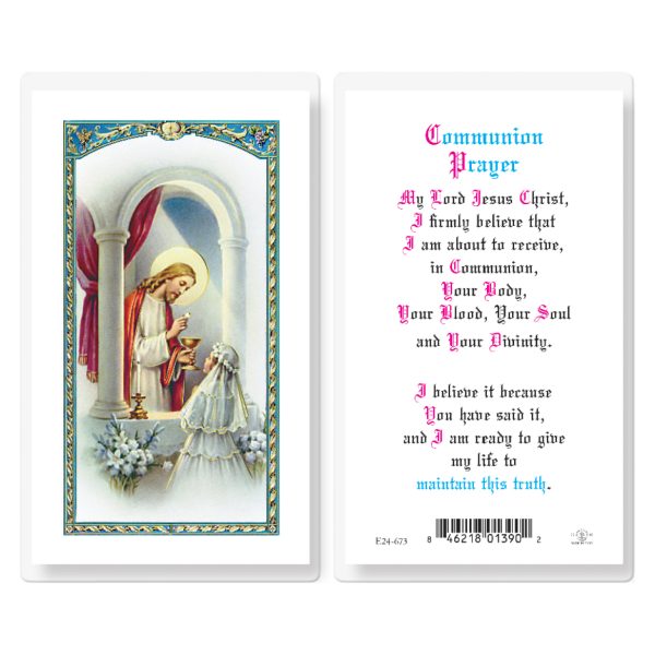 Communion Girl Laminated Holy Card (pack of 25)