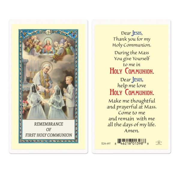Communion Prayer Boy and Girl Laminated Prayer Card (pack of 25)