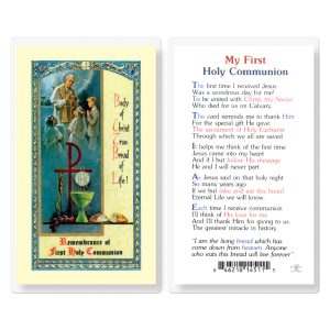 First Holy Communion Unisex Laminated Prayer Card (pack of 25)