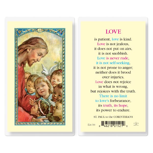 Love is Patient Laminated Holy Card (pack of 25)