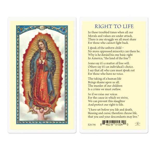 Right to Life Laminated Prayer Card (pack of 25)