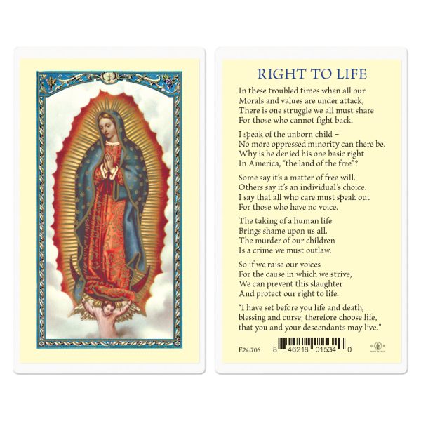 Right to Life Laminated Holy Card (pack of 25)