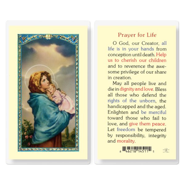 Prayer for Life Laminated Holy Card (pack of 25)