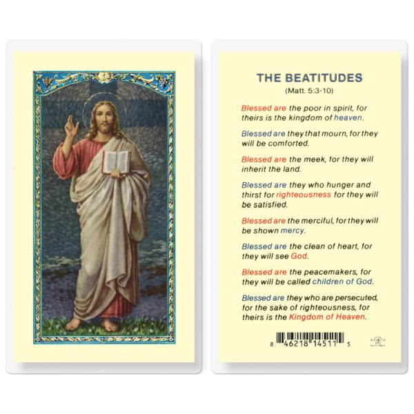 The Beatitudes Laminated Holy Card (pack of 25)