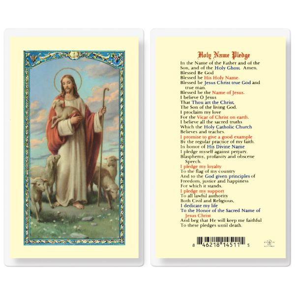 Holy Name Pledge Laminated Holy Card (pack of 25)