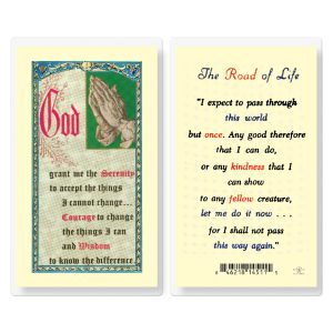 The Road of Life Serenity Laminated Prayer Card (pack of 25)
