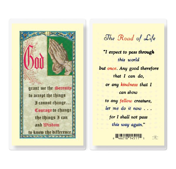 The Road of Life Serenity Laminated Prayer Card (pack of 25)