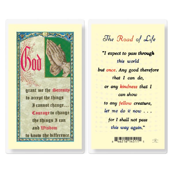 The Road of Life Serenity Laminated Holy Card (pack of 25)