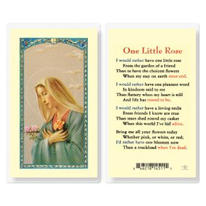 One Little Rose Hold Card Laminated Prayer Card (pack of 25)
