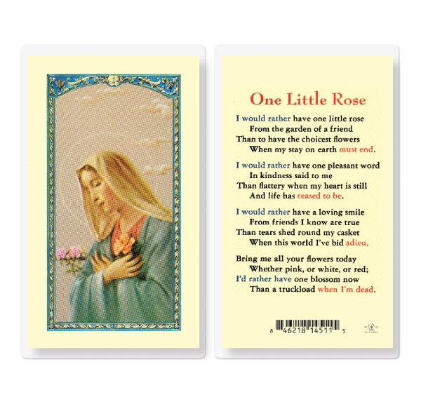 One Little Rose Hold Card Laminated Prayer Card (pack of 25)