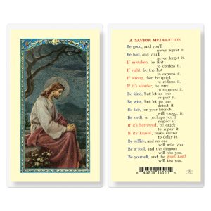 Savior Meditation Laminated Prayer Card (pack of 25)