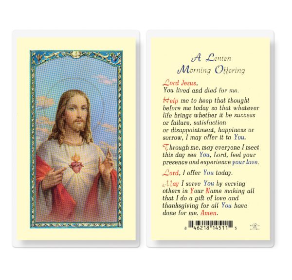 Lenten Morning Offering Laminated Prayer Card (pack of 25)