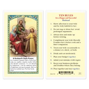 A Husband's Daily Prayer Laminated Prayer Card (pack of 25)