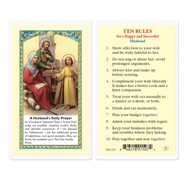 A Husband's Daily Prayer Laminated Prayer Card (pack of 25)