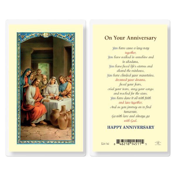 On Your Anniversary Laminated Holy Card (pack of 25)