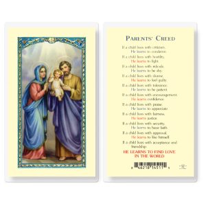 Parents Creed Laminated Prayer Card (pack of 25)