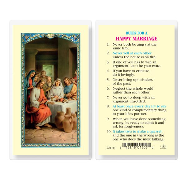 Rules for a Happy Marriage Laminated Prayer Card (pack of 25)