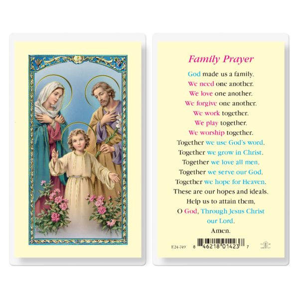 Family Prayer Laminated Holy Card (pack of 25)