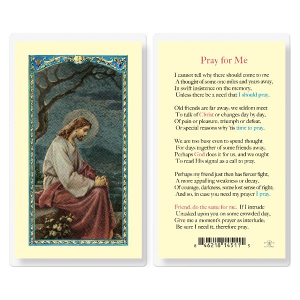 Pray for Me Laminated Holy Card (pack of 25)