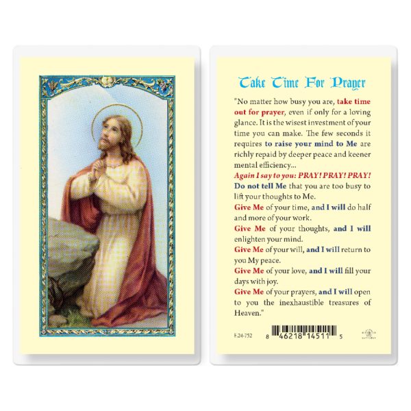 Take Time for Prayer Laminated Holy Card (pack of 25)