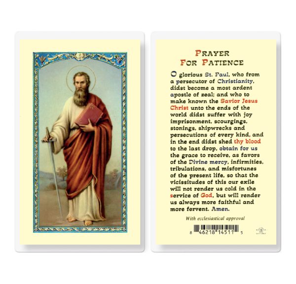 Saint Paul Laminated Prayer Card (pack of 25)