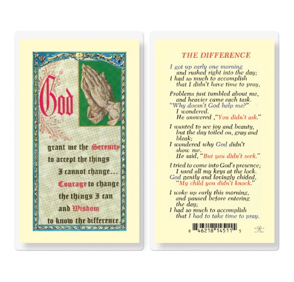 The Difference Laminated Prayer Card (pack of 25)