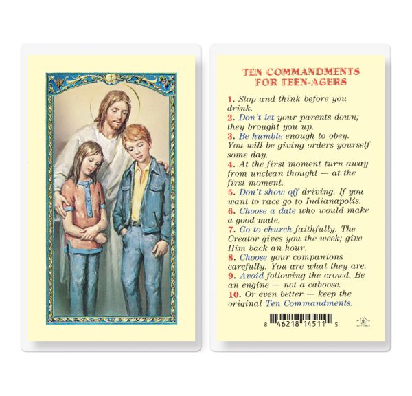 Ten Commandments for Teenagers Laminated Prayer Card (pack of 25)