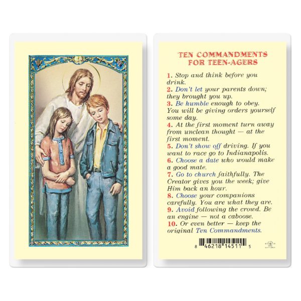 Ten Commandments for Teenagers Laminated Holy Card (pack of 25)