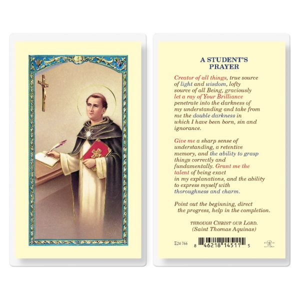 Students Prayer Laminated Holy Card (pack of 25)