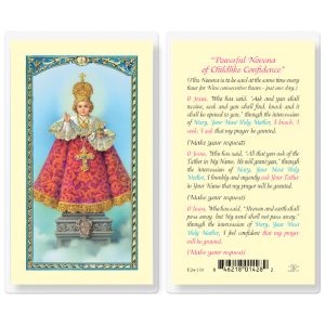 Infant of Prague Novena Laminated Prayer Card (pack of 25)