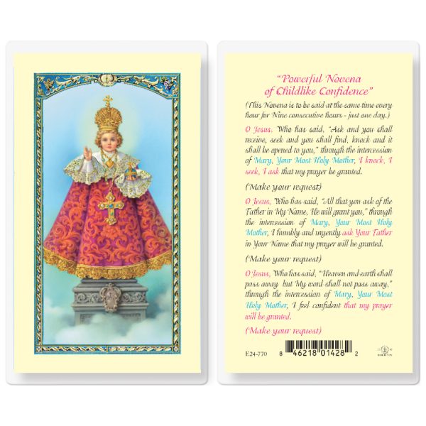 Infant of Prague Novena Laminated Holy Card (pack of 25)