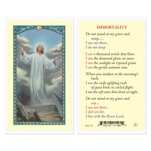 Immortality Risen Christ Laminated Prayer Card (pack of 25)